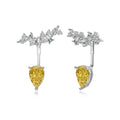 Silver Zircon Pear Cut Irregular Stacked Ear Studs