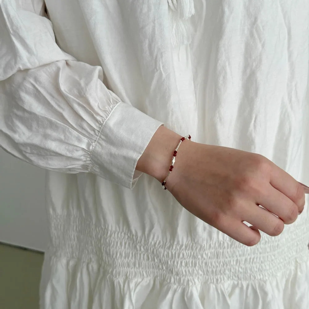 Silver Multi Shape Beaded Bracelet