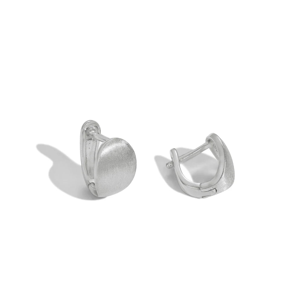 Silver Chunky Curved Huggie Earrings