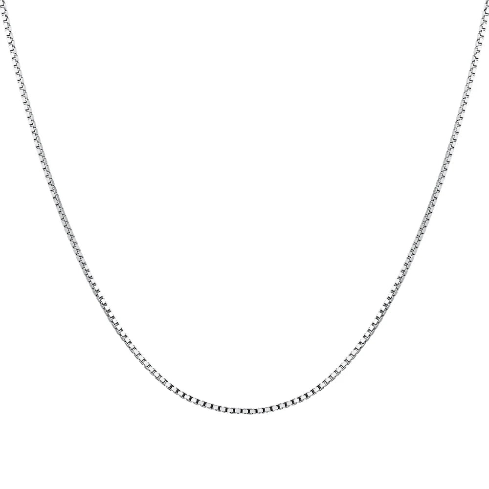 Silver Box Squared Link Chain Necklace