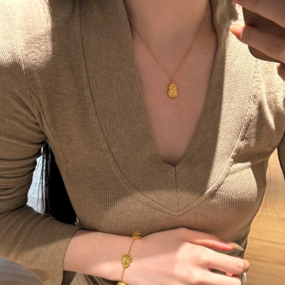 Silver Gourd Charm Bracelet