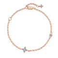 Silver Zircon Round Cut Star Chain Bracelet