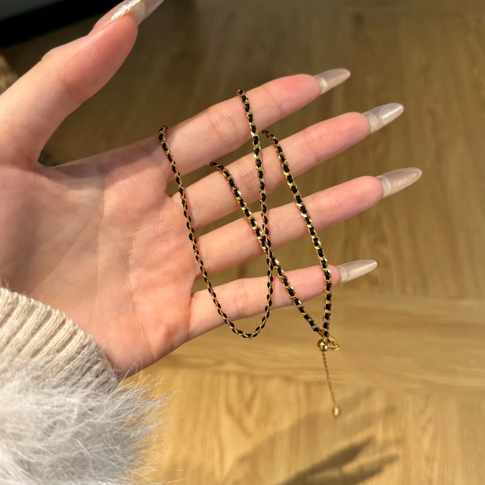 Silver Weaving Link Chain Necklace