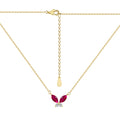 Silver Zircon Marquise Cut Butterfly Pendant Necklace