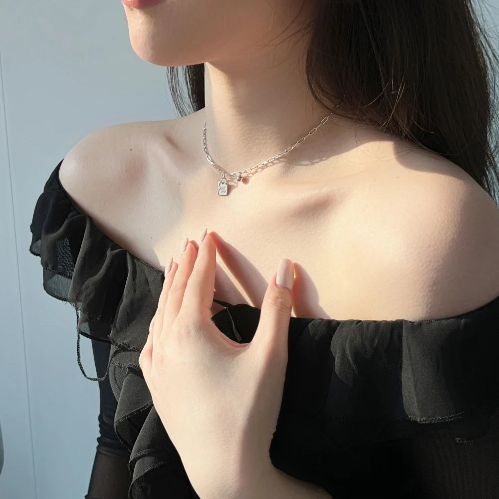 Silver Good Luck Chain Pendant Necklace