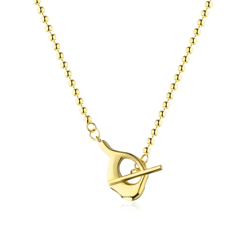 Silver Buckle Double Pendant Necklace