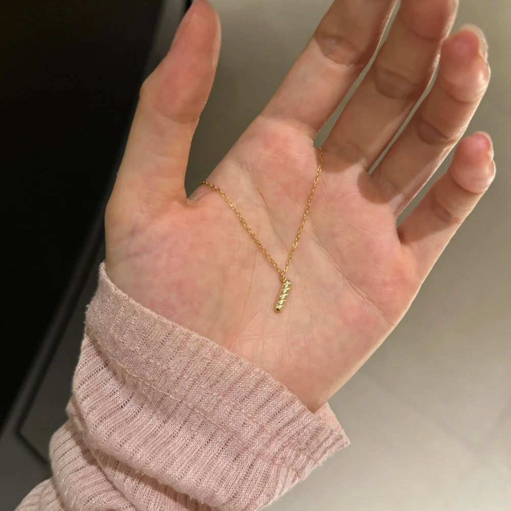 Silver Bread Pendant Necklace