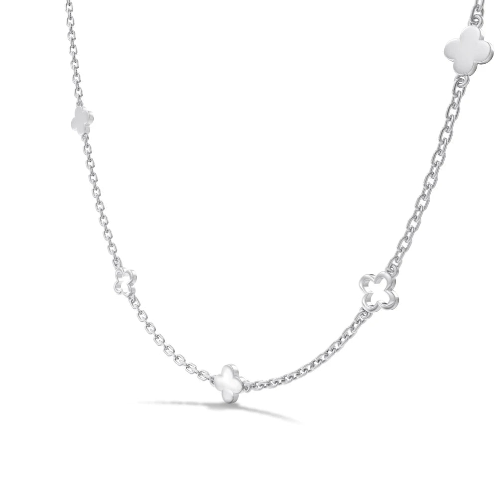 Silver Clover Chain Necklace