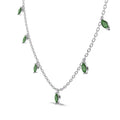 Silver Zircon Marquise Cut Tassel Chain Necklace