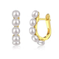 Silver Pearl Dots Ear Hoops