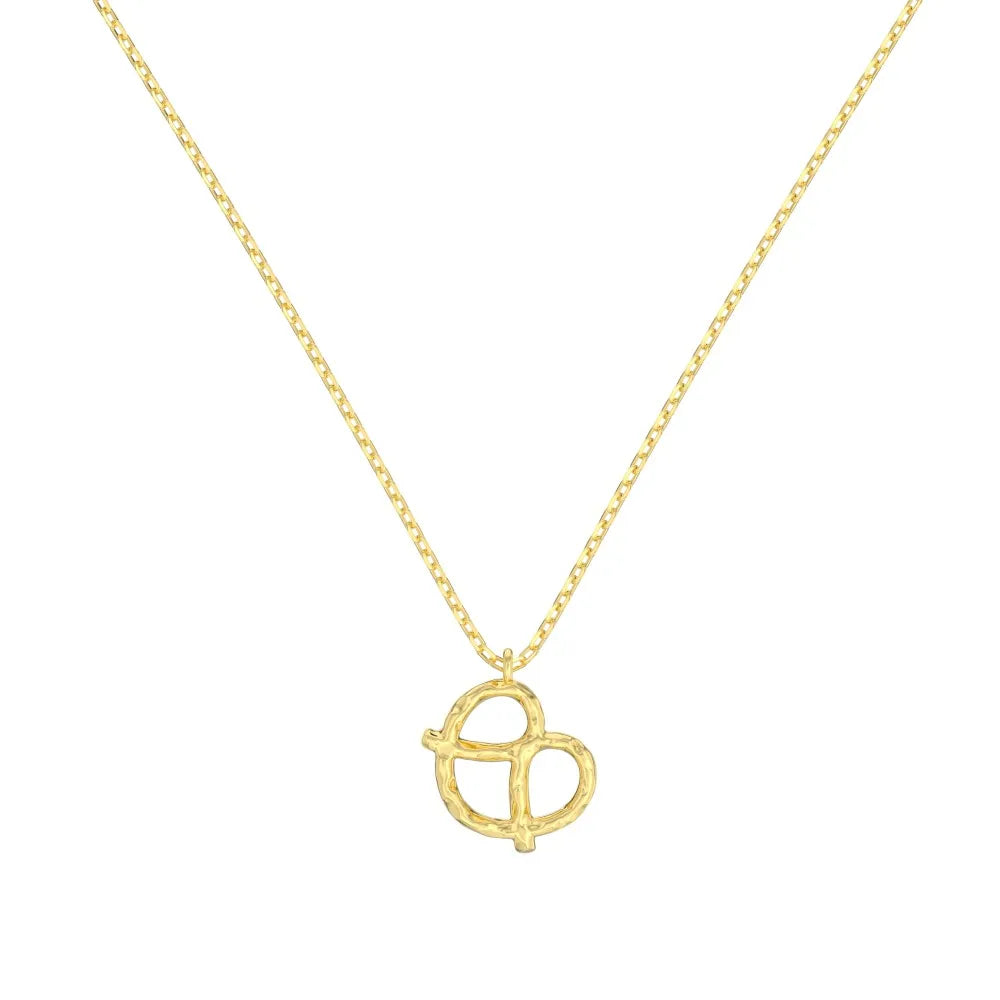 Silver Pretzel Pendant Necklace