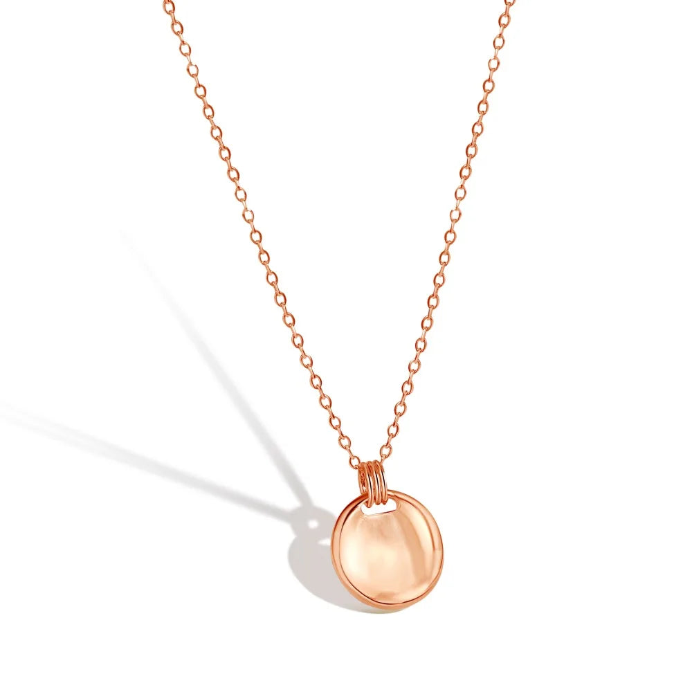 Silver Disc Pendant Necklace