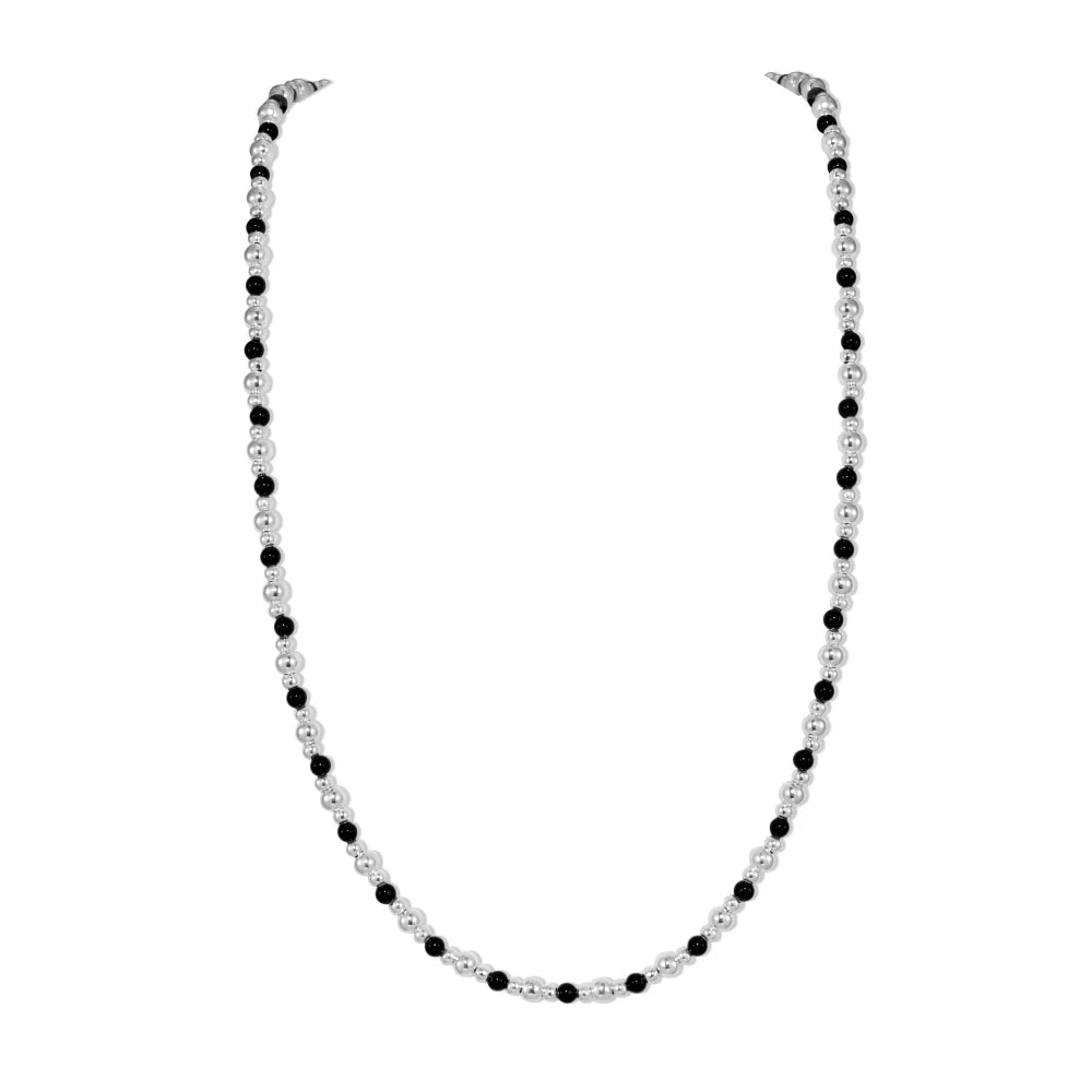 Silver Multi Shape Beaded Necklace