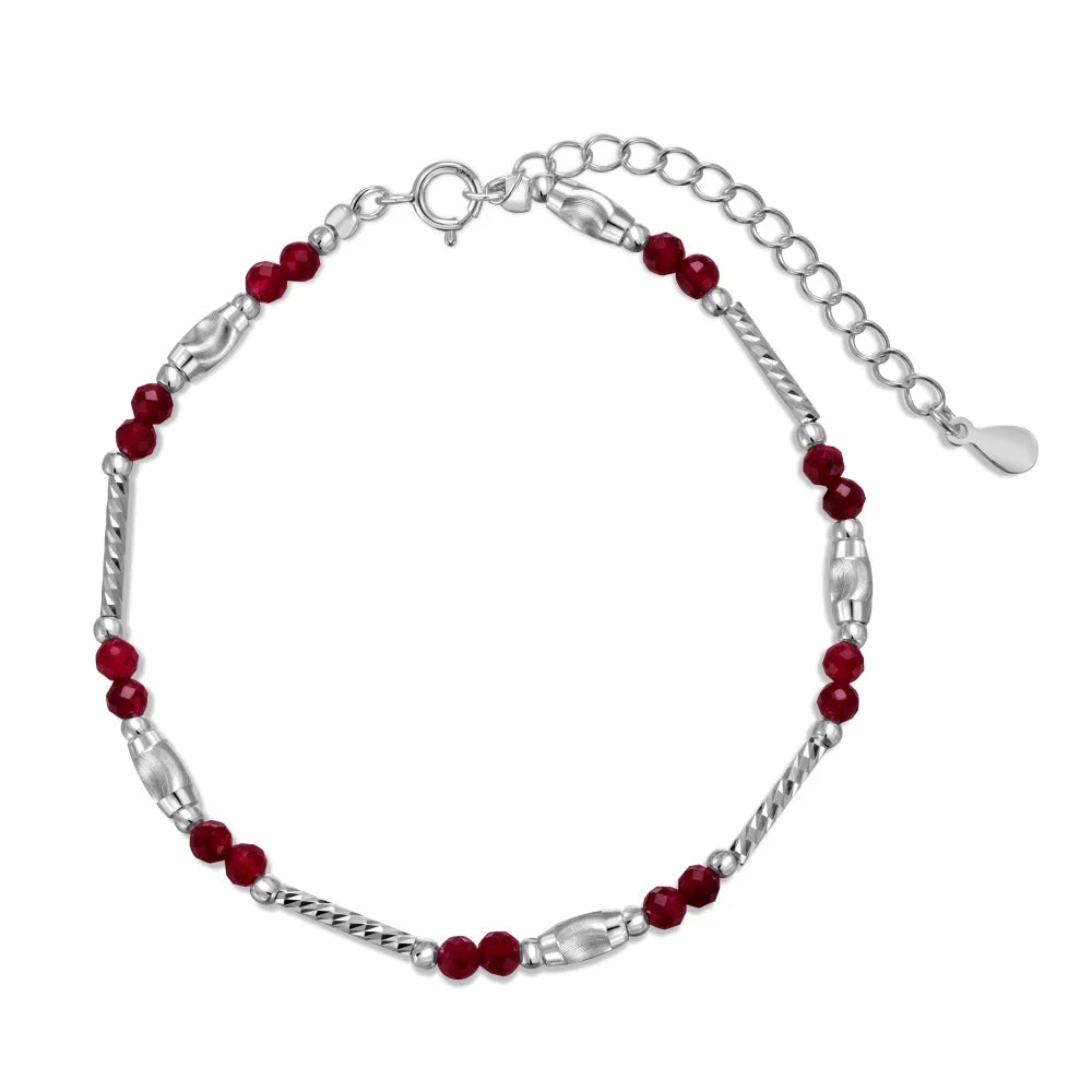 Silver Multi Shape Beaded Bracelet