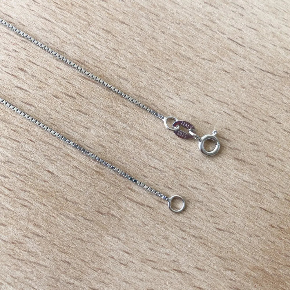 Silver Box Squared Link Chain Necklace