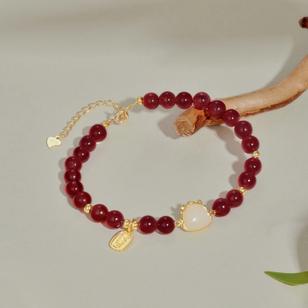 Silver Agate Round Cut Layered Bangles Beaded Bracelet