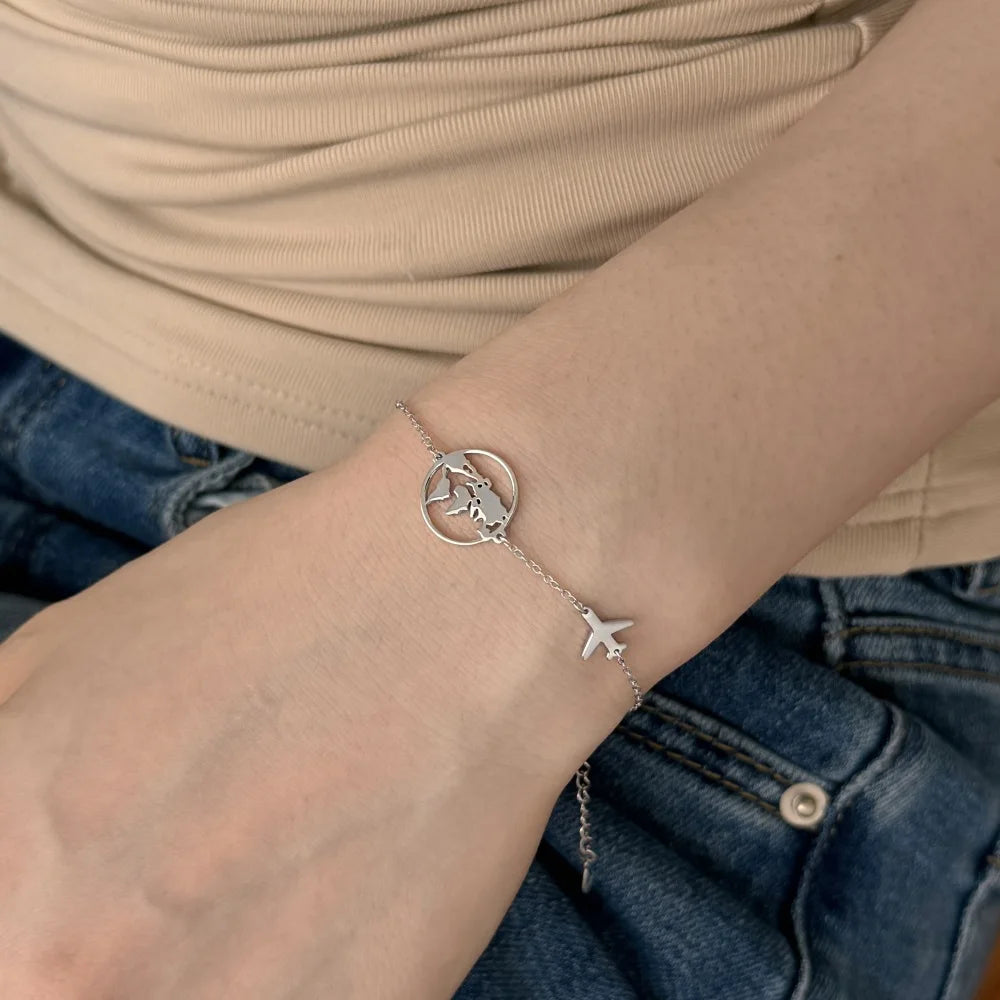 Silver Globe Chain Bracelet