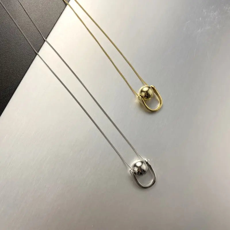 Silver Rotatable Pendant Necklace