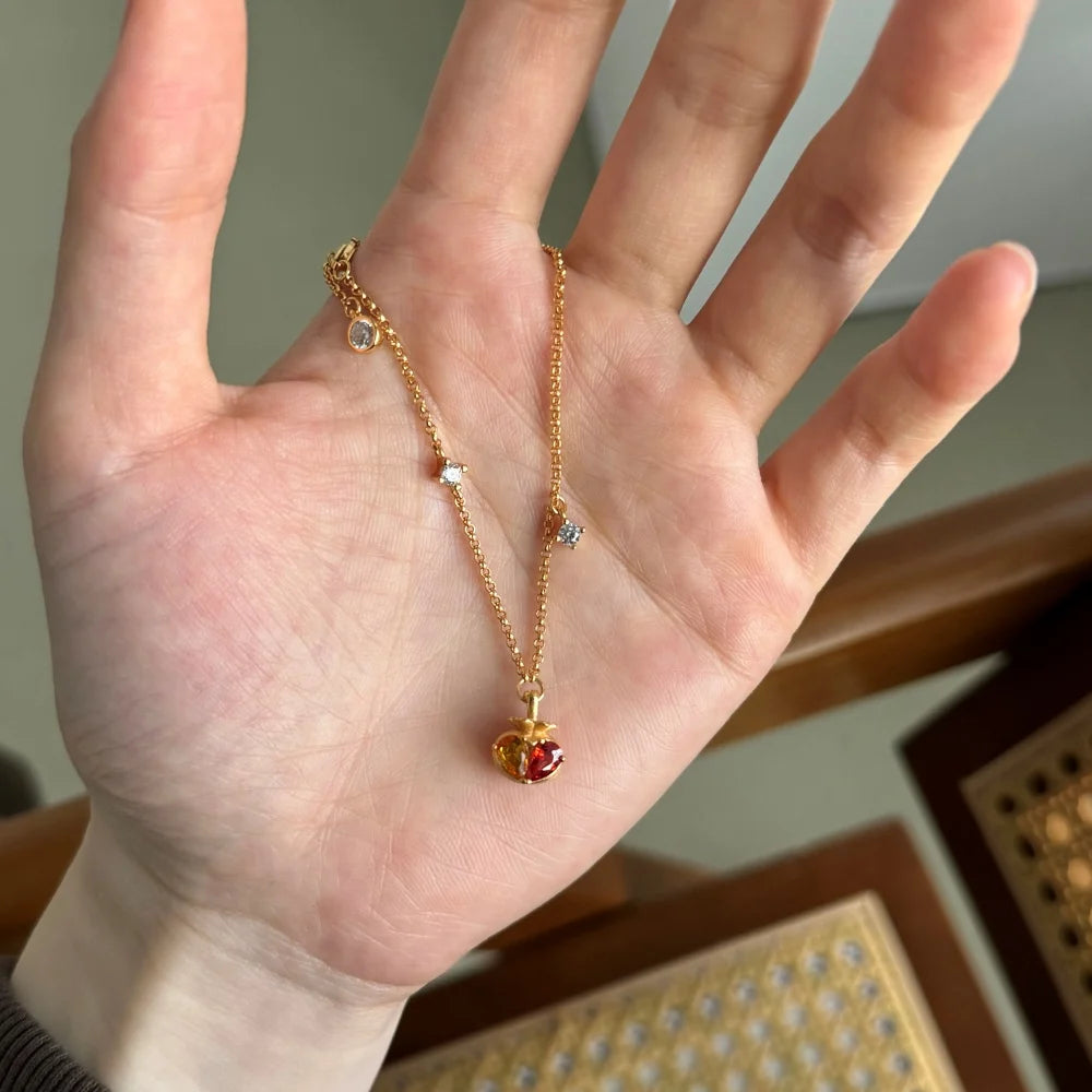 Silver Zircon Pear Cut Fruit Chain Bracelet