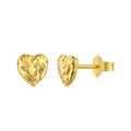 Silver Crushed Heart Ear Studs