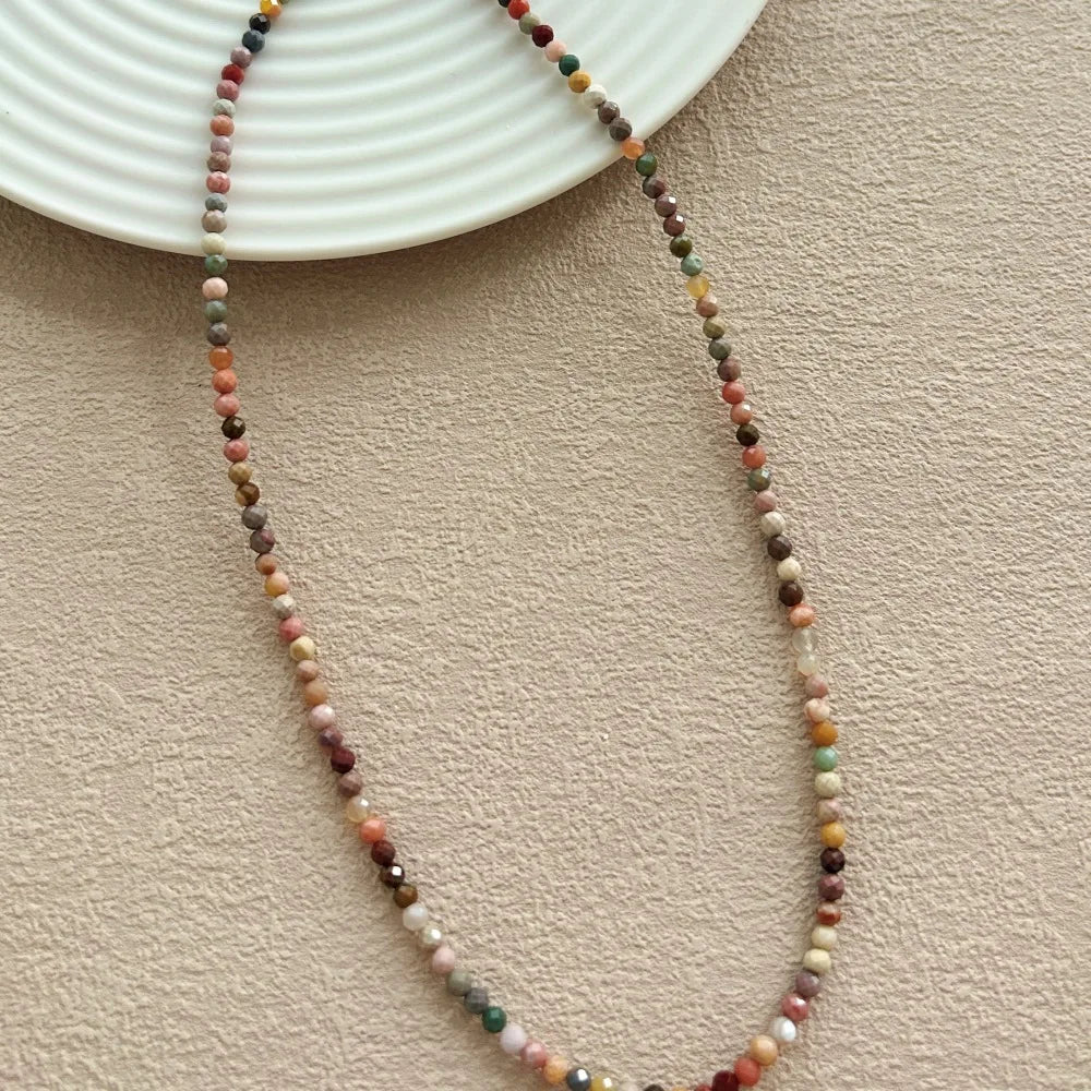 Silver Simple Beaded Necklace