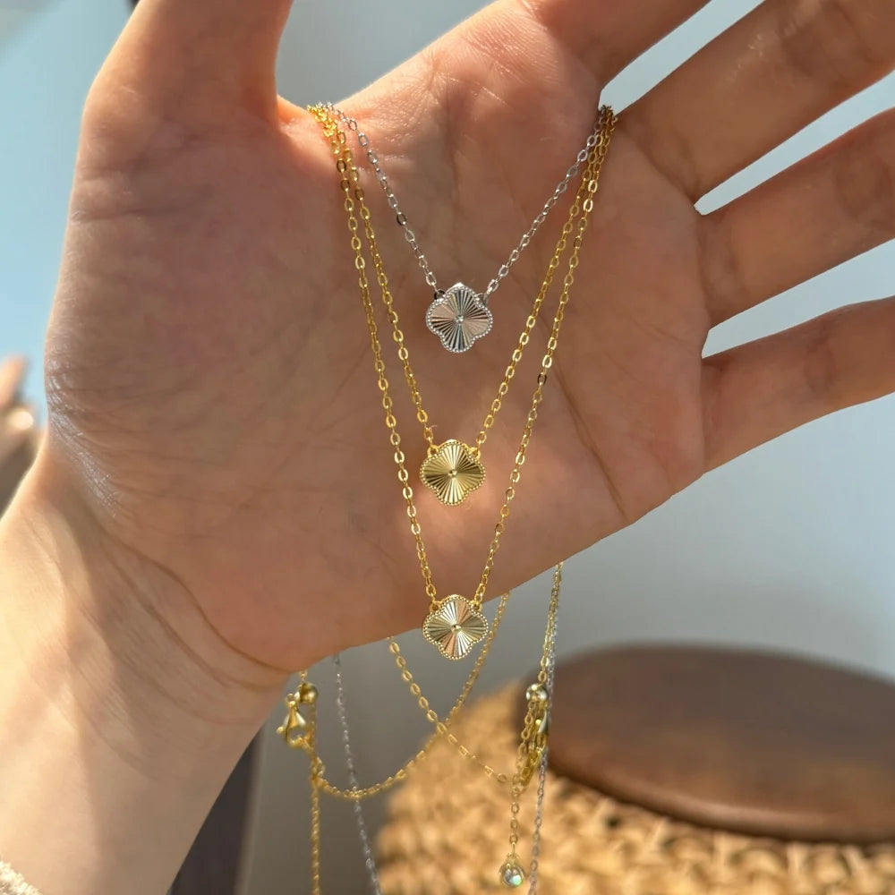 Silver Clover Pendant Necklace