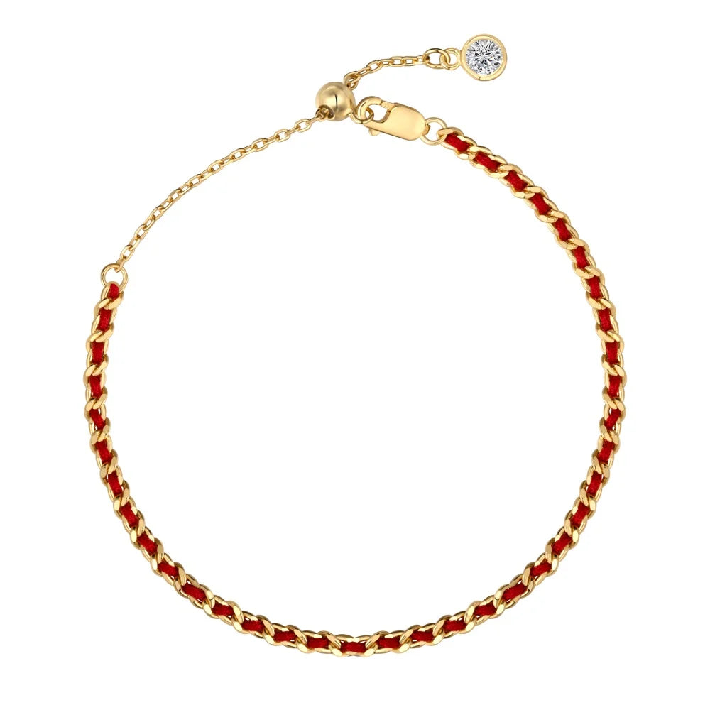 Silver Weaving Link Chain Bracelet