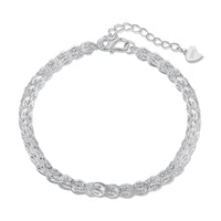 Silver Twisted Link Charm Bracelet