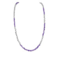 Silver Amethyst Round Cut Multi Shape Beaded Necklace