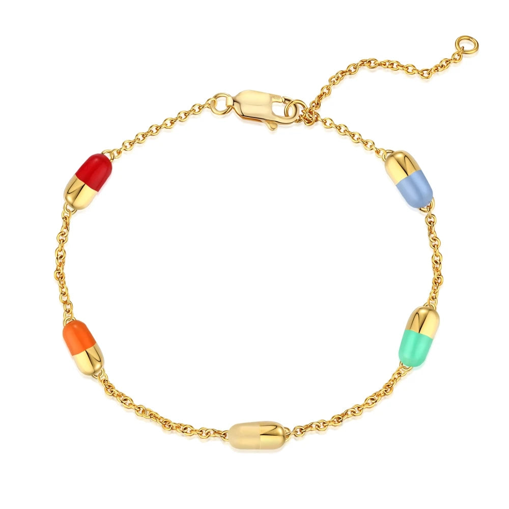 Silver Capsule Charm Bracelet