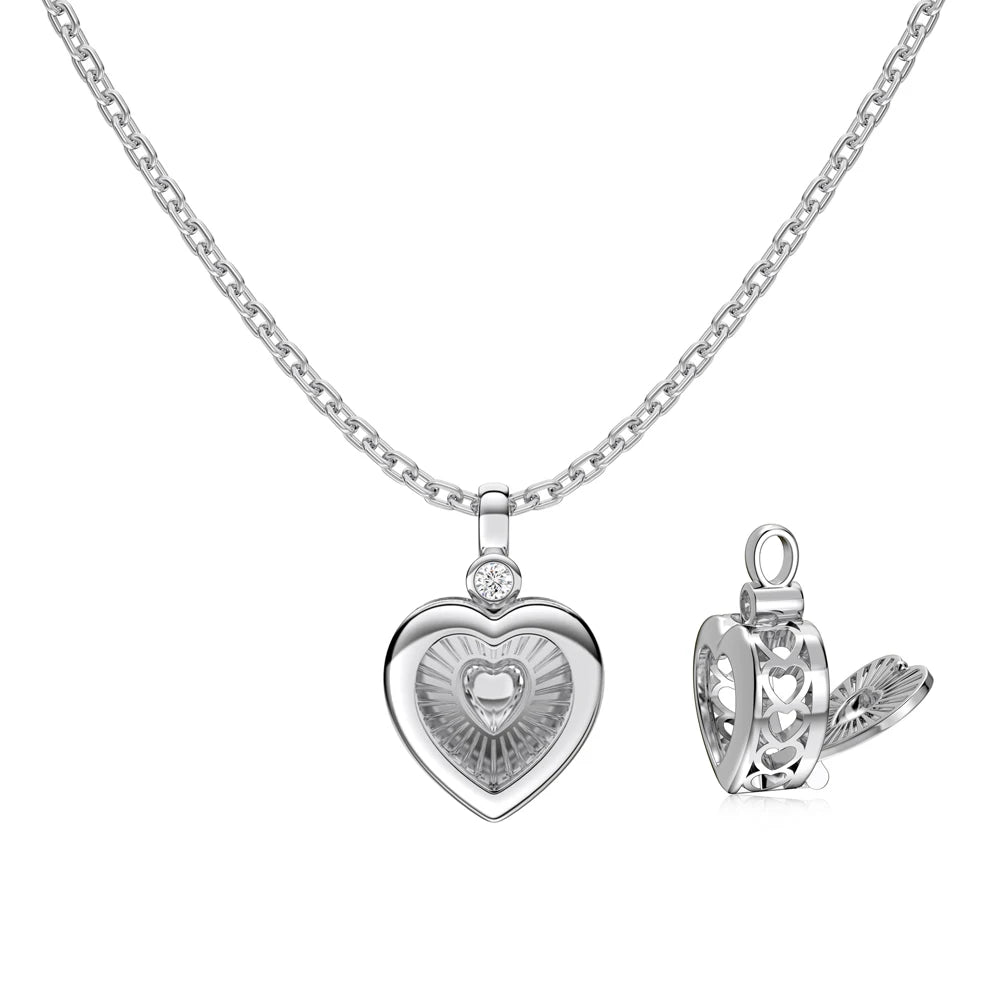 Silver Locket Pendant Necklace