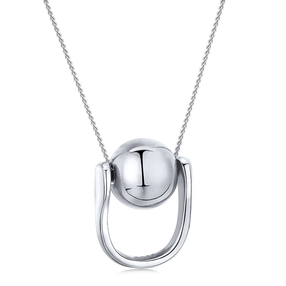 Silver Rotatable Pendant Necklace