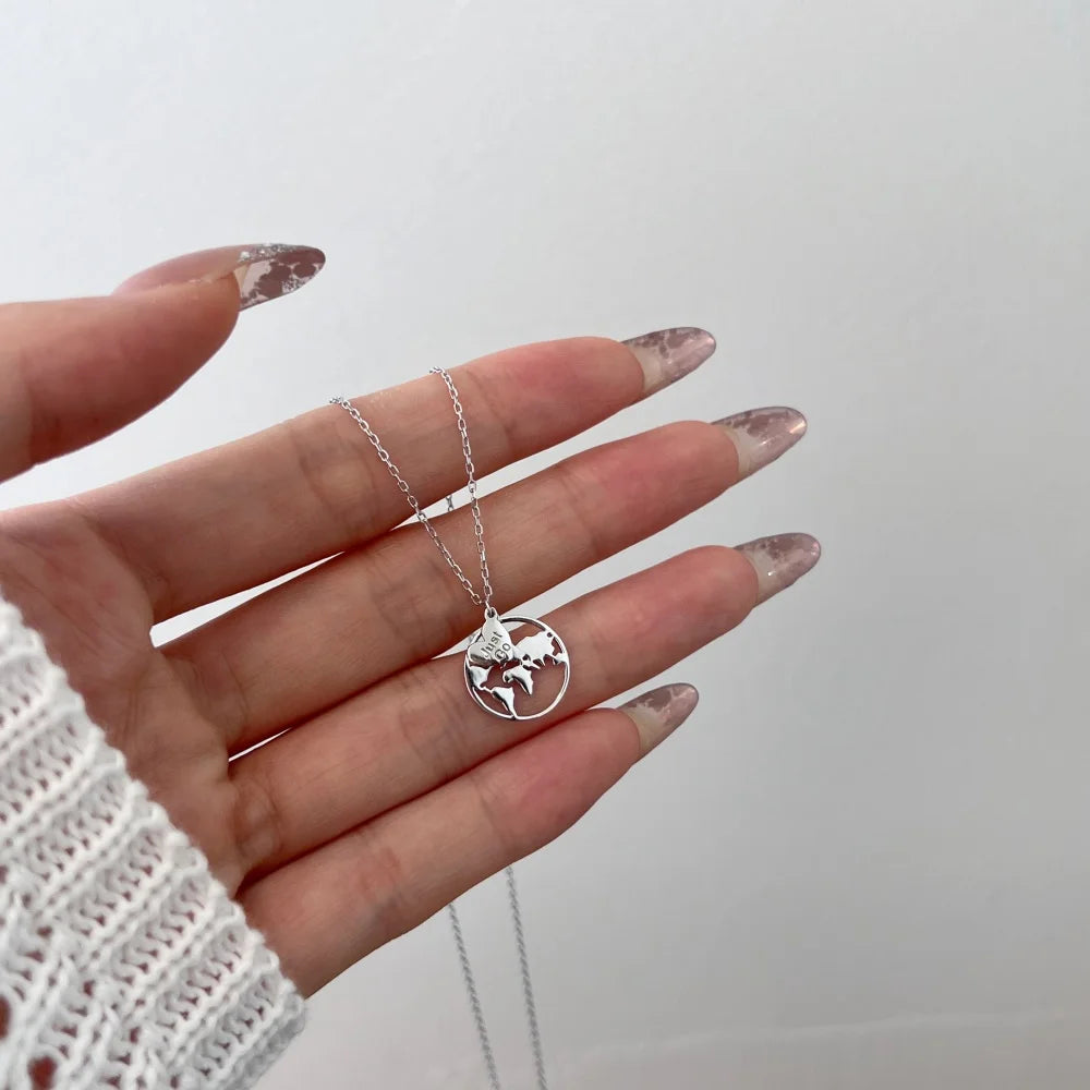 Silver Globe Pendant Necklace