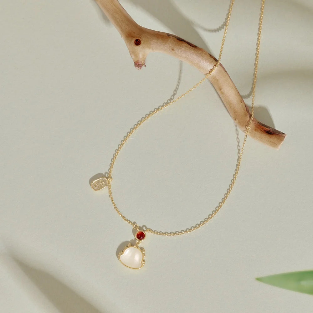 Silver Jade Dragon Pendant Necklace