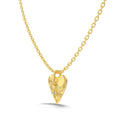 Silver Zircon Round Cut Melting Heart Pendant Necklace
