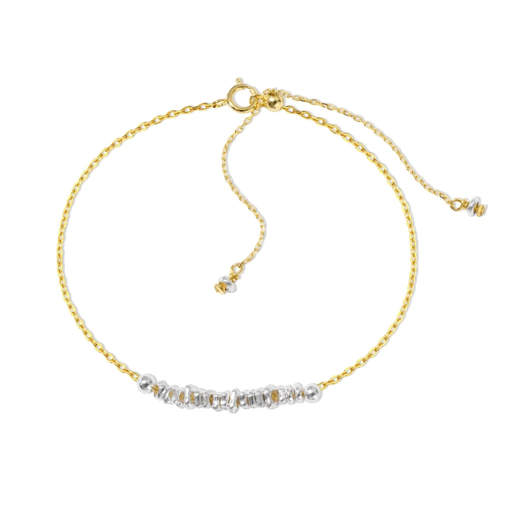 Silver Mesh Beaded Bracelet