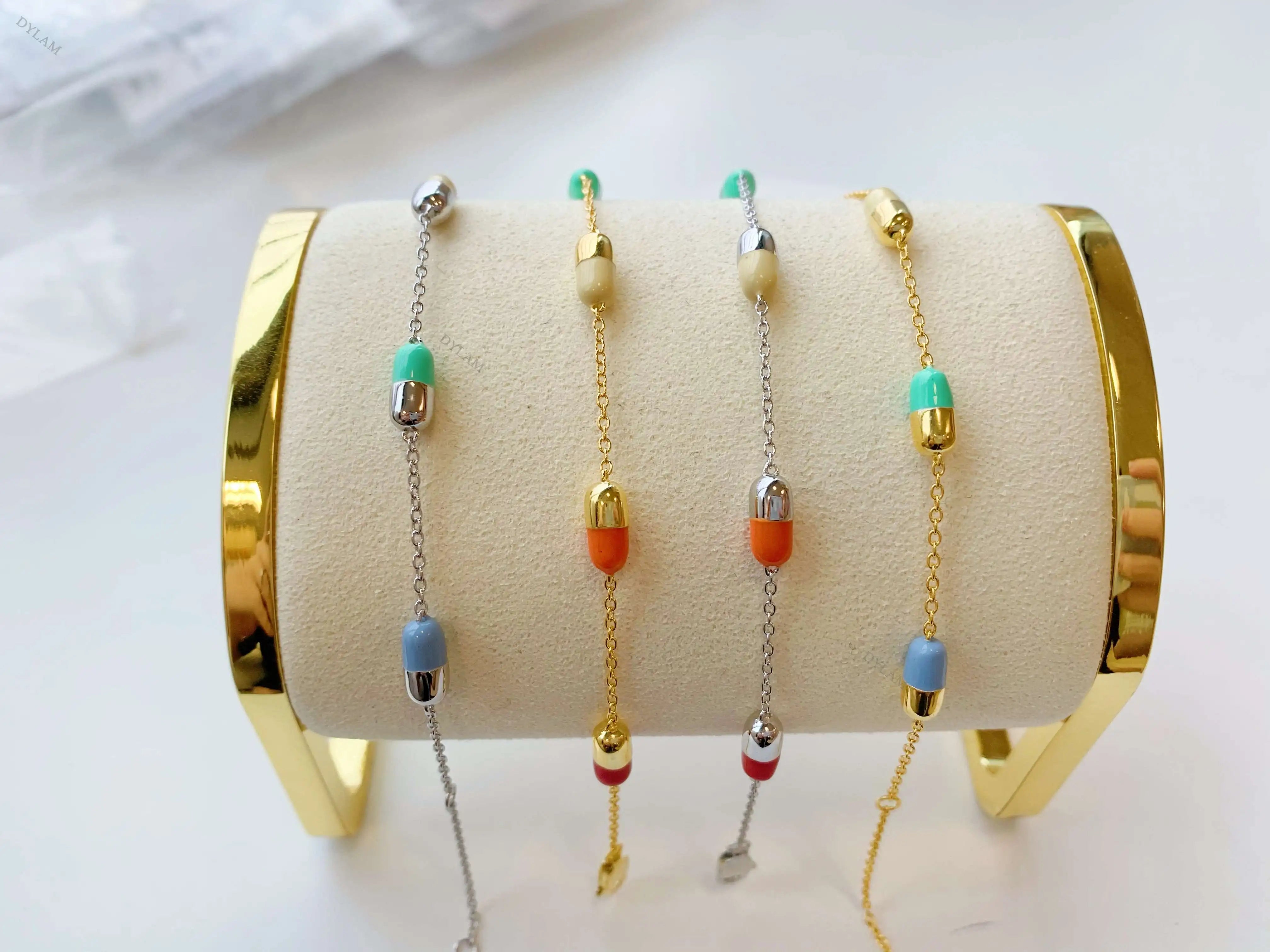 Silver Capsule Charm Bracelet