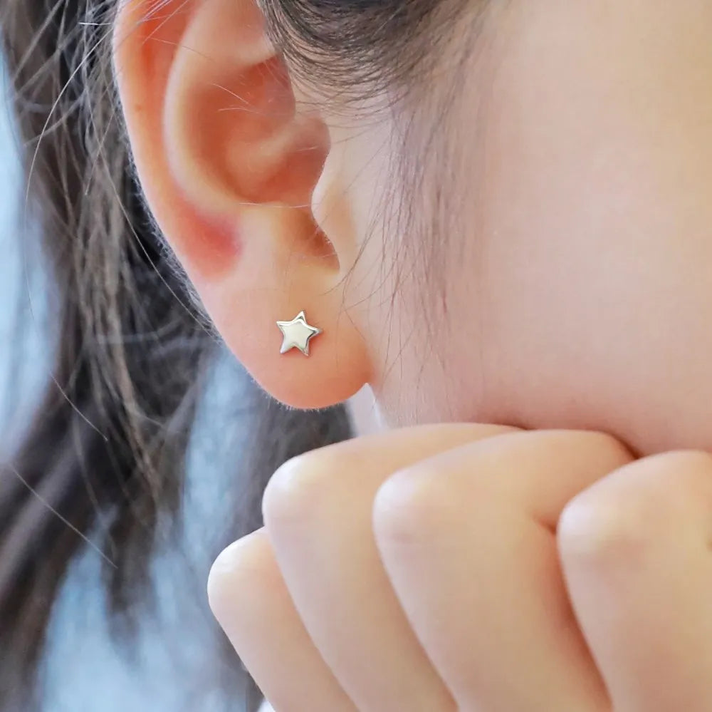 Silver Star Ear Studs