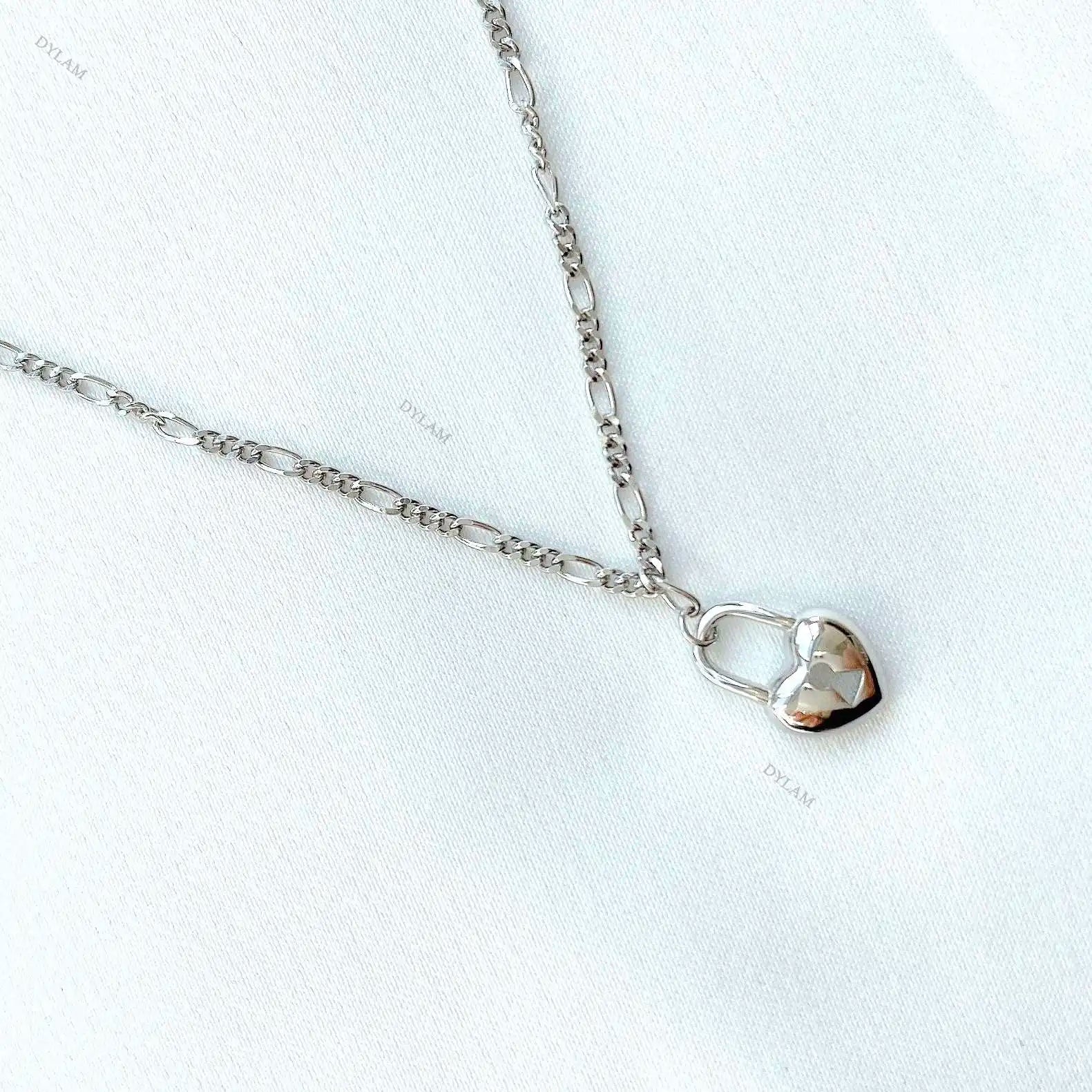 Silver Lock Pendant Necklace