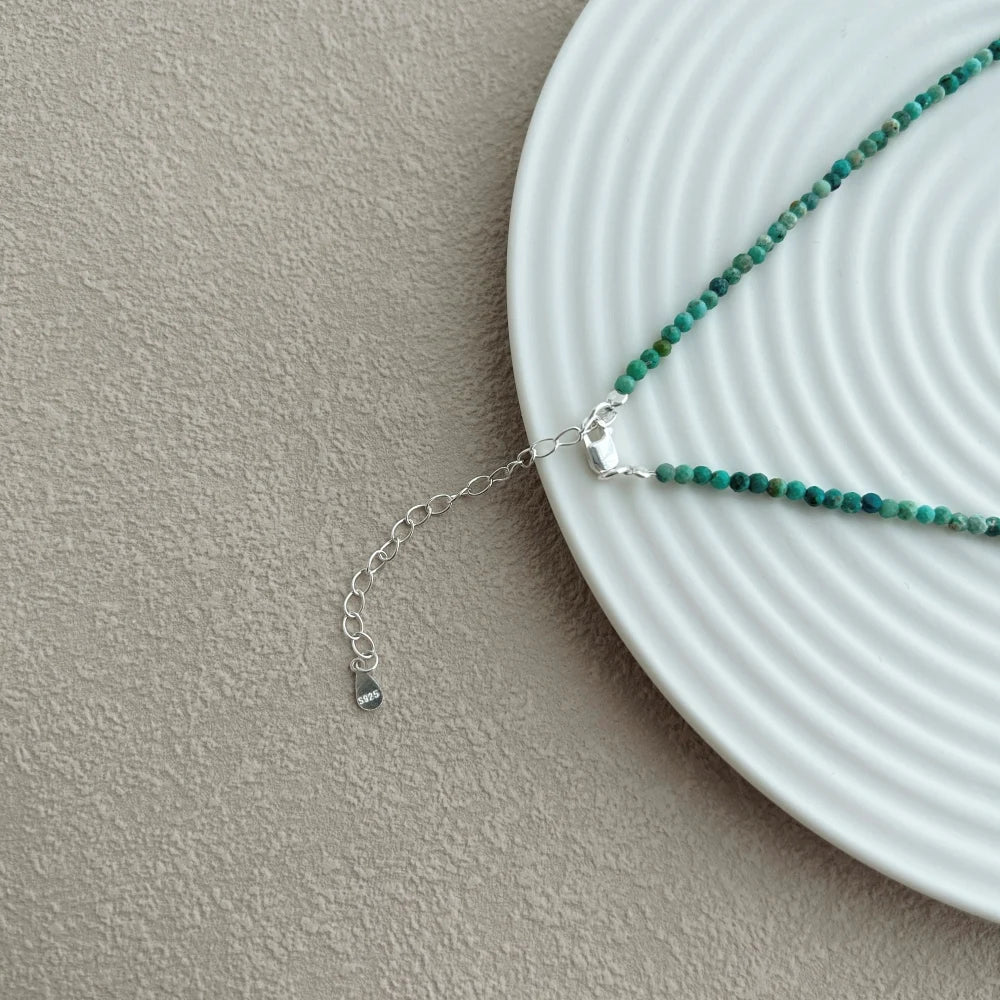 Silver Pearl Simple Beaded Necklace