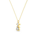 Silver Zircon Triangle Cut Girl Pendant Necklace