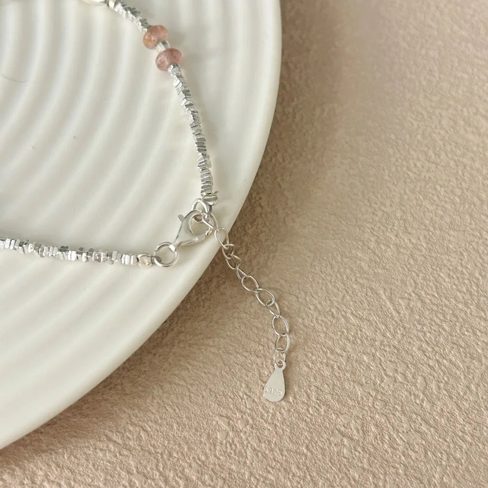 Silver Crystal Round Cut Multi Layer Beaded Bracelet