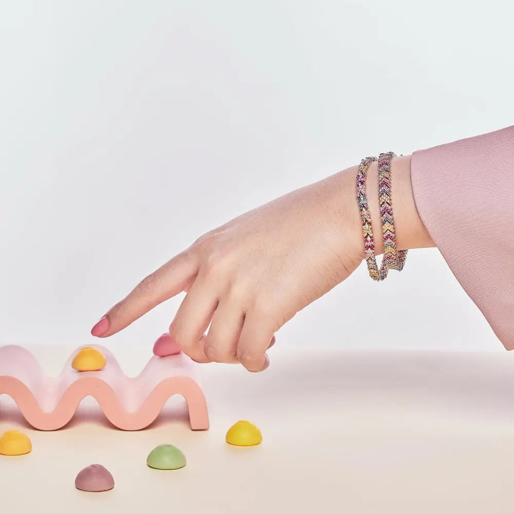 Silver Zircon Round Cut Arrow Tennis Bracelet