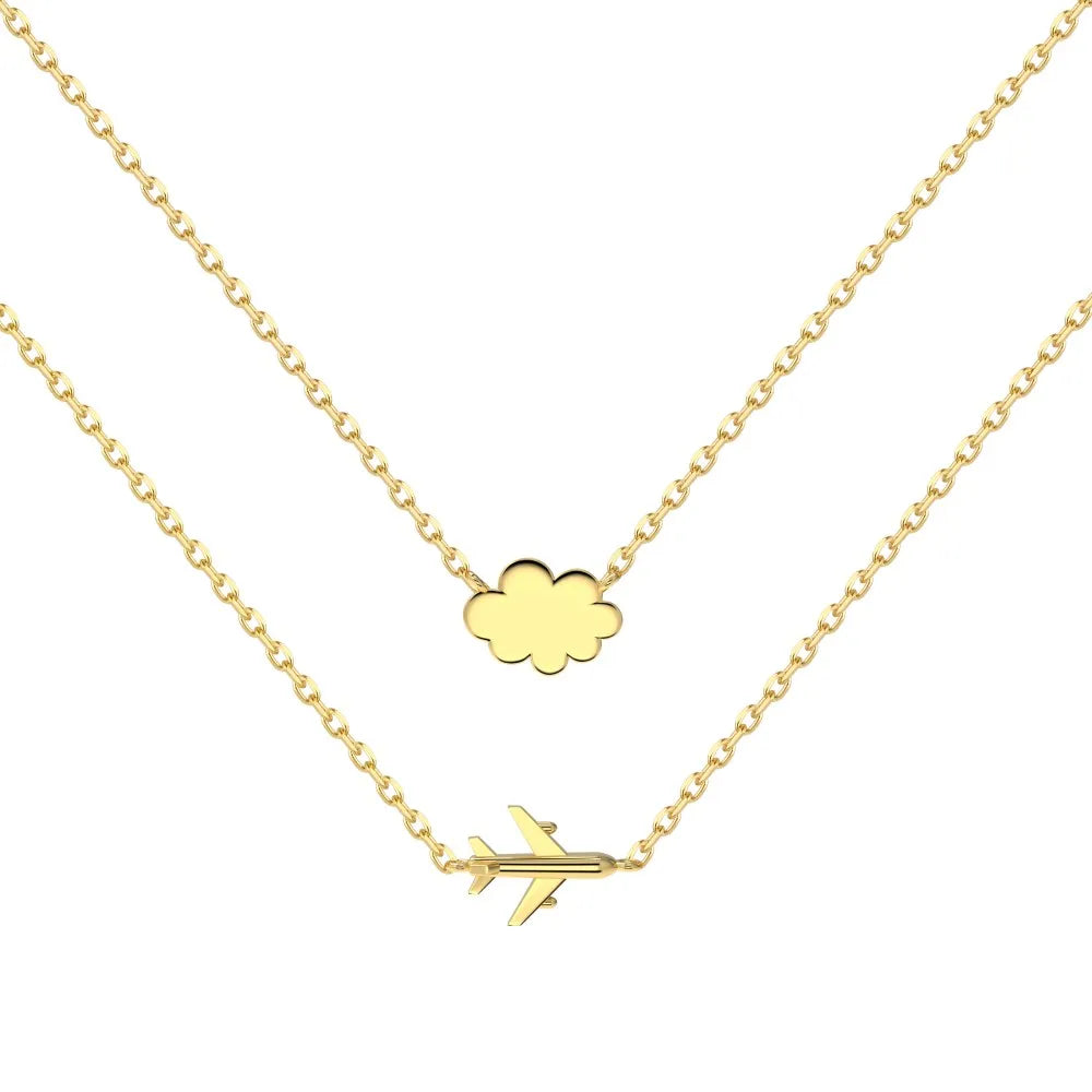 Silver Plane Pendant Necklace