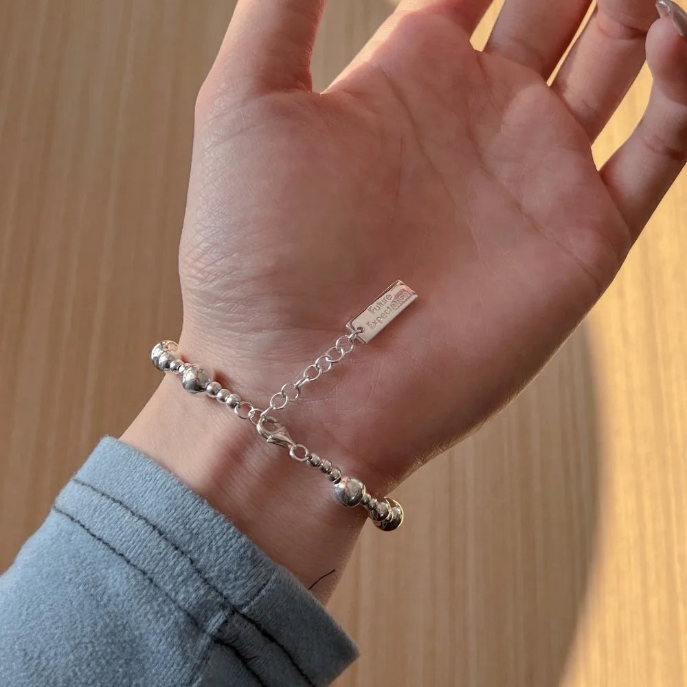 Silver Bangles Beaded Bracelet