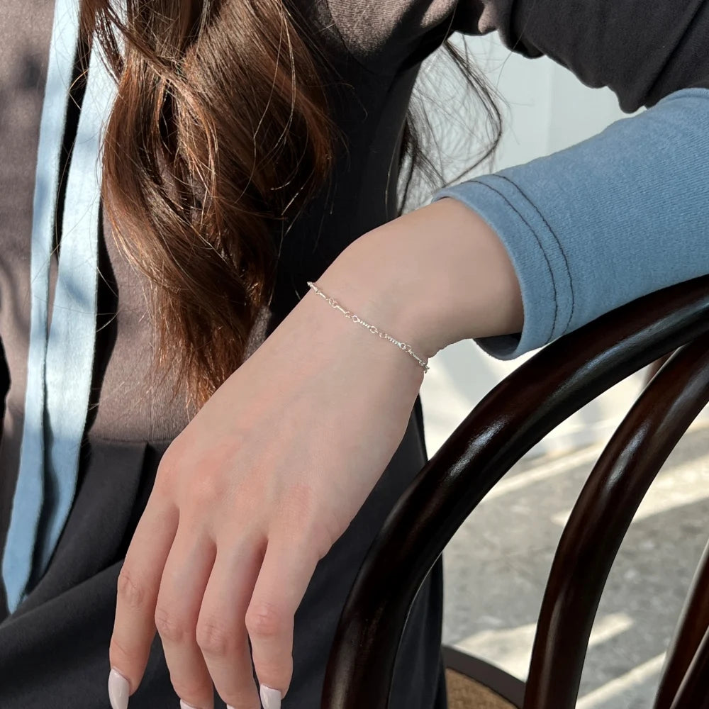 Silver Twin-Loop Chain Bracelet