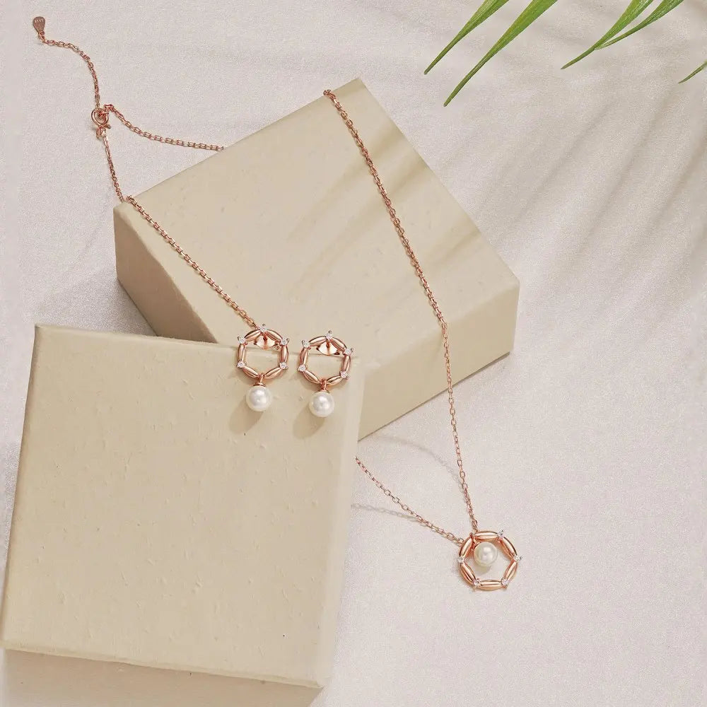 Silver Pearl Star Drop Earrings