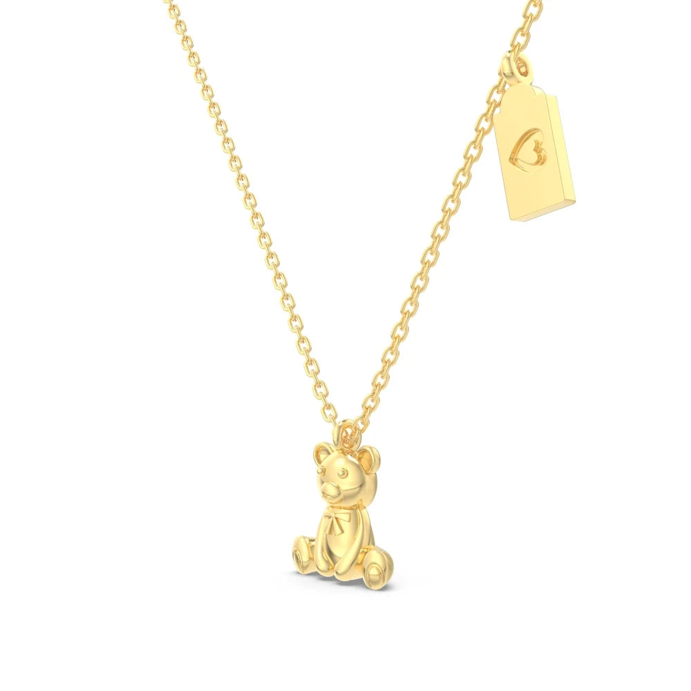 Silver Bear Pendant Necklace