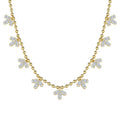 Silver Zircon Marquise Cut Bay Leaf Chain Necklace