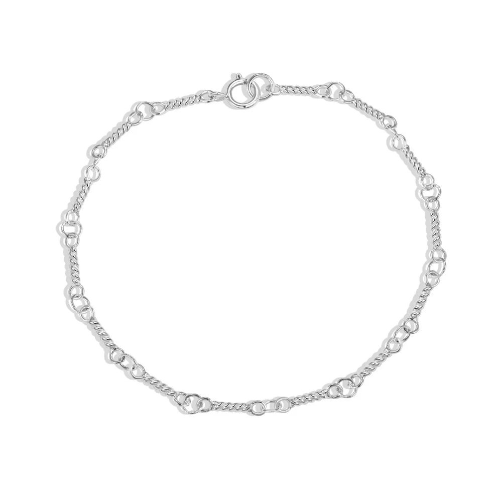 Silver Twin-Loop Chain Bracelet